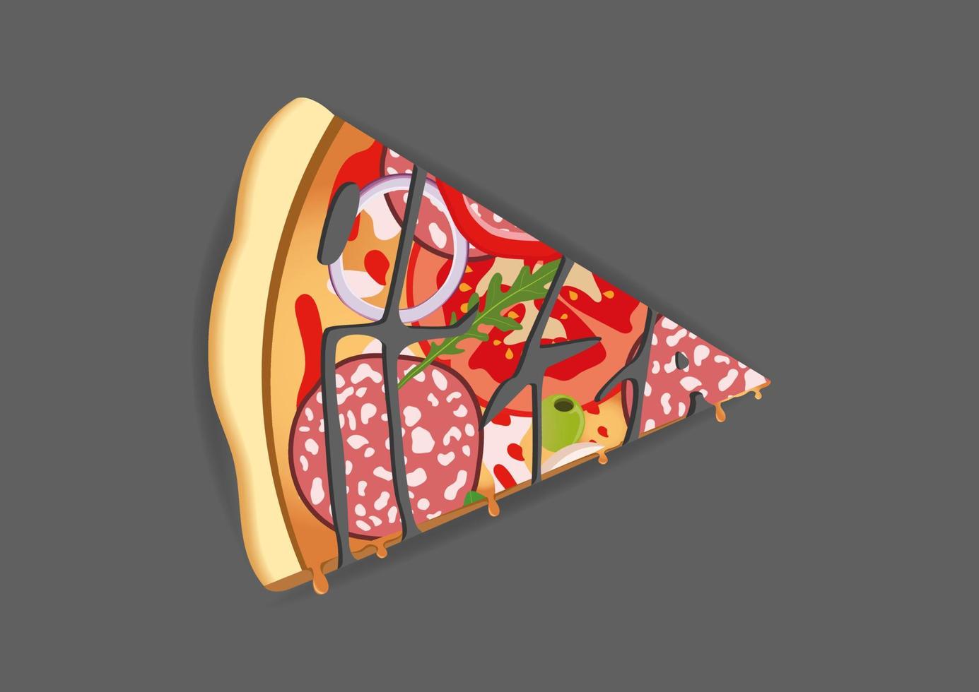 tranche de Pizza avec des lettres vecteur illustration