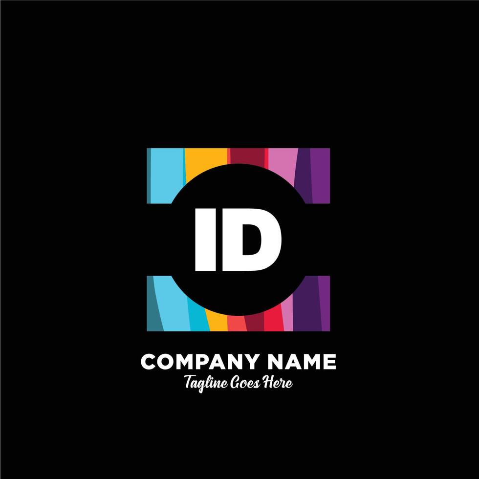 id initiale logo avec coloré modèle vecteur