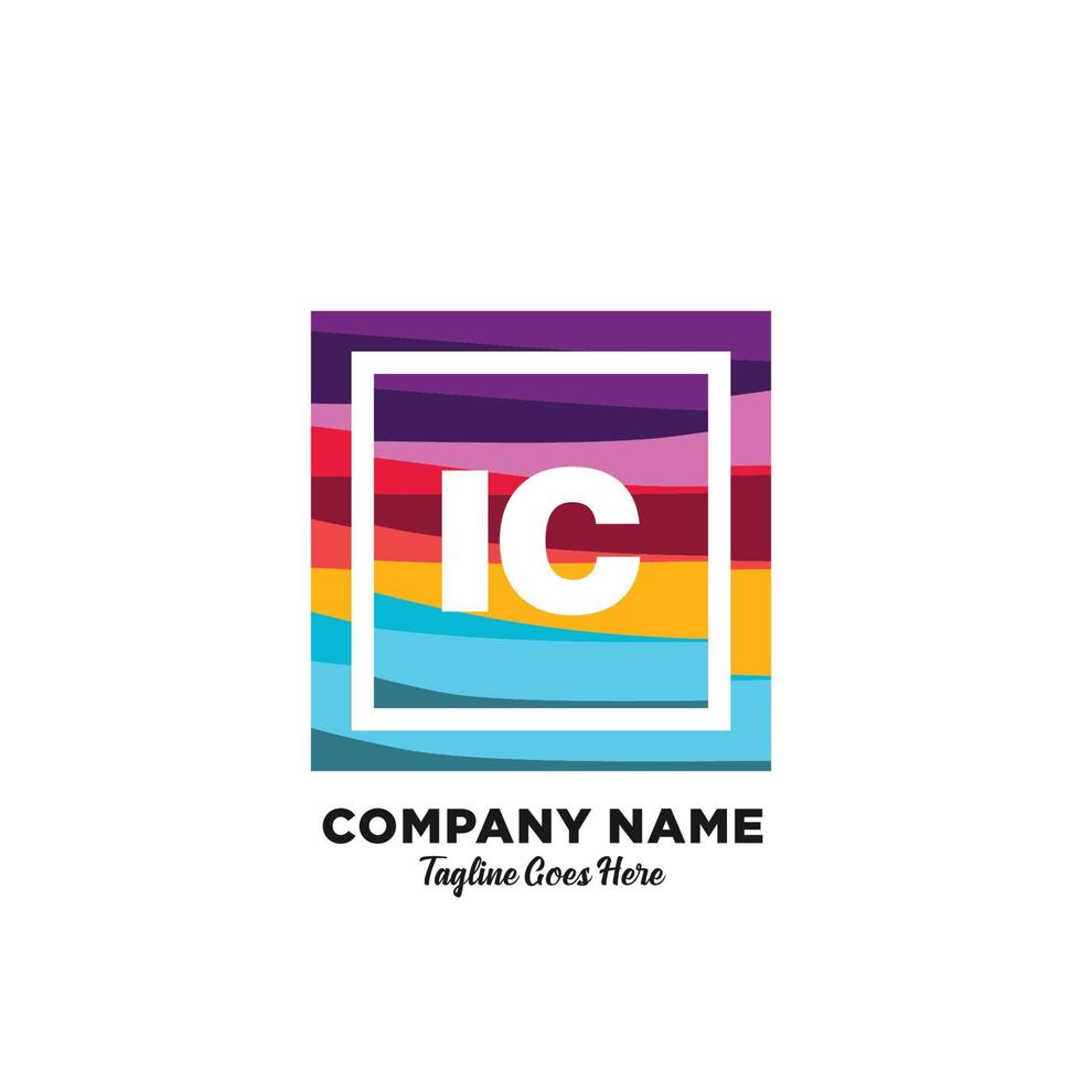 ic initiale logo avec coloré modèle vecteur