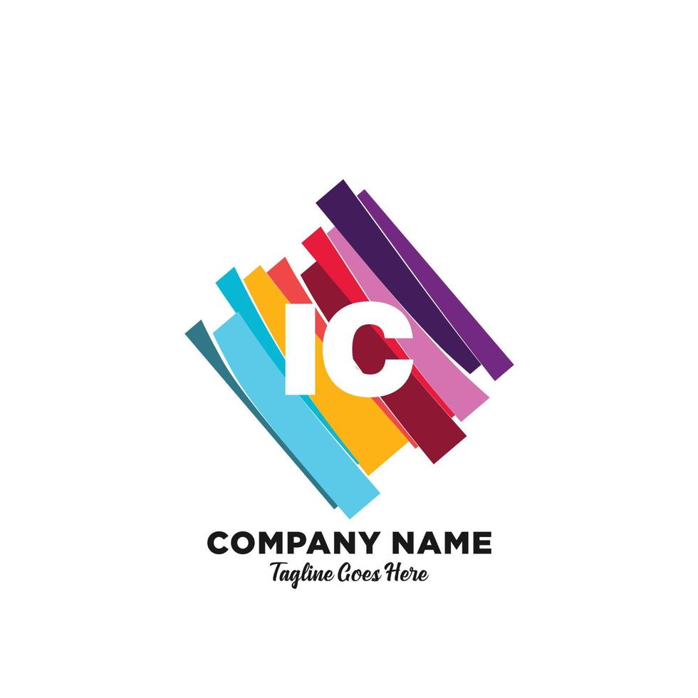 ic initiale logo avec coloré modèle vecteur