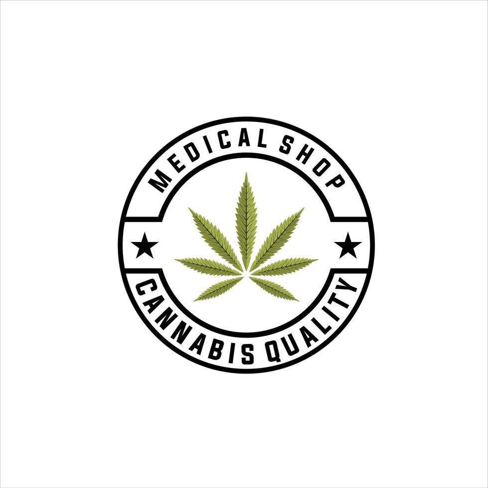 médical cannabis emblèmes, logos. classique ancien style vecteur