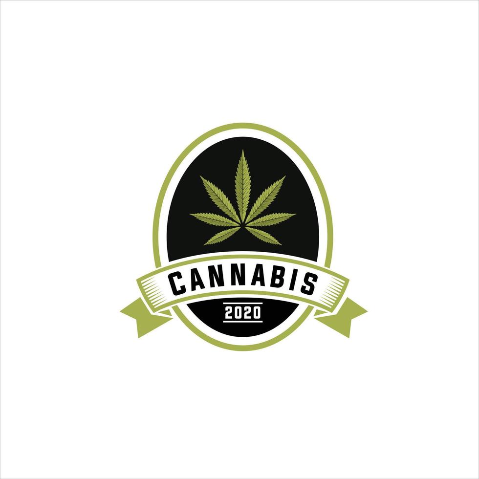 ancien marijuana cannabis chanvre pot feuille avec hexagone Cadre pour thc cbd cultivation logo conception vecteur