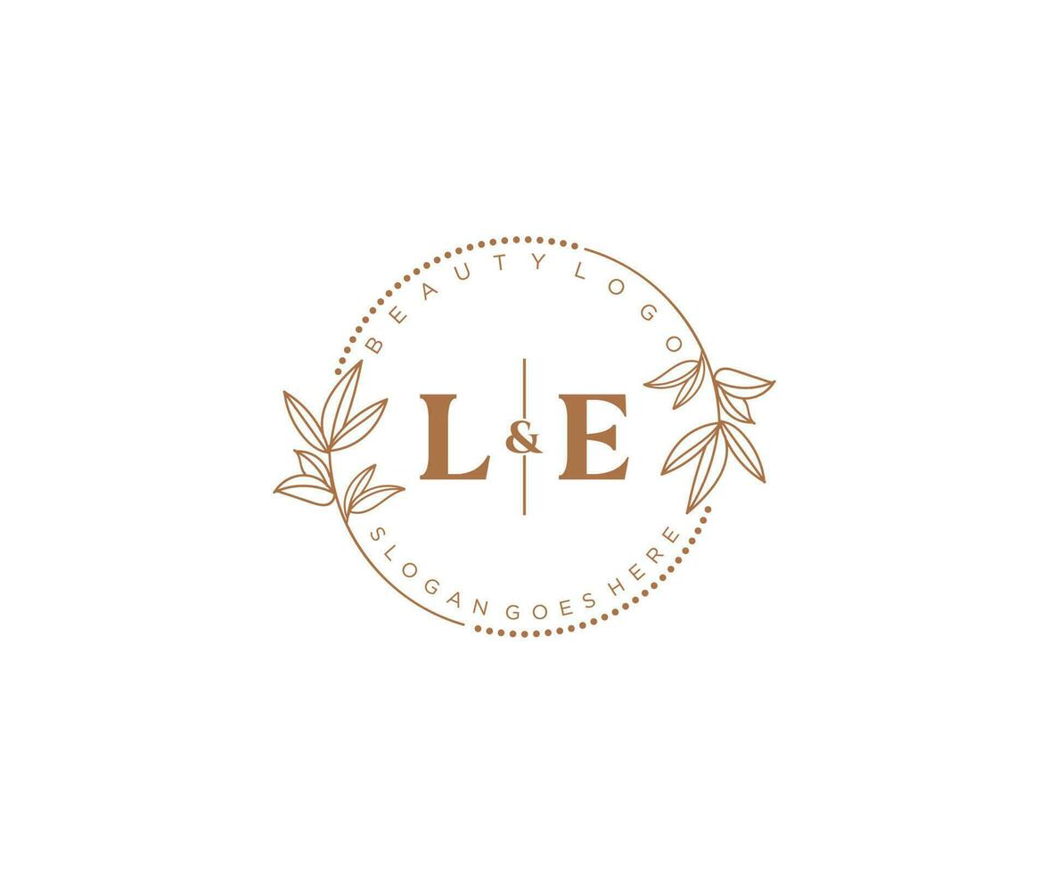 initiale le des lettres magnifique floral féminin modifiable premade monoline logo adapté pour spa salon peau cheveux beauté boutique et cosmétique entreprise. vecteur
