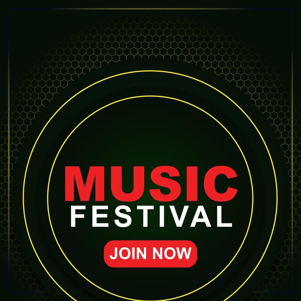 modèle de bannière de festival de musique pour publication sur les médias sociaux, publicités Web, affiche. modèle d'affiche de festival de musique. Dépliant de fond 3D pour le festival de musique. vecteur