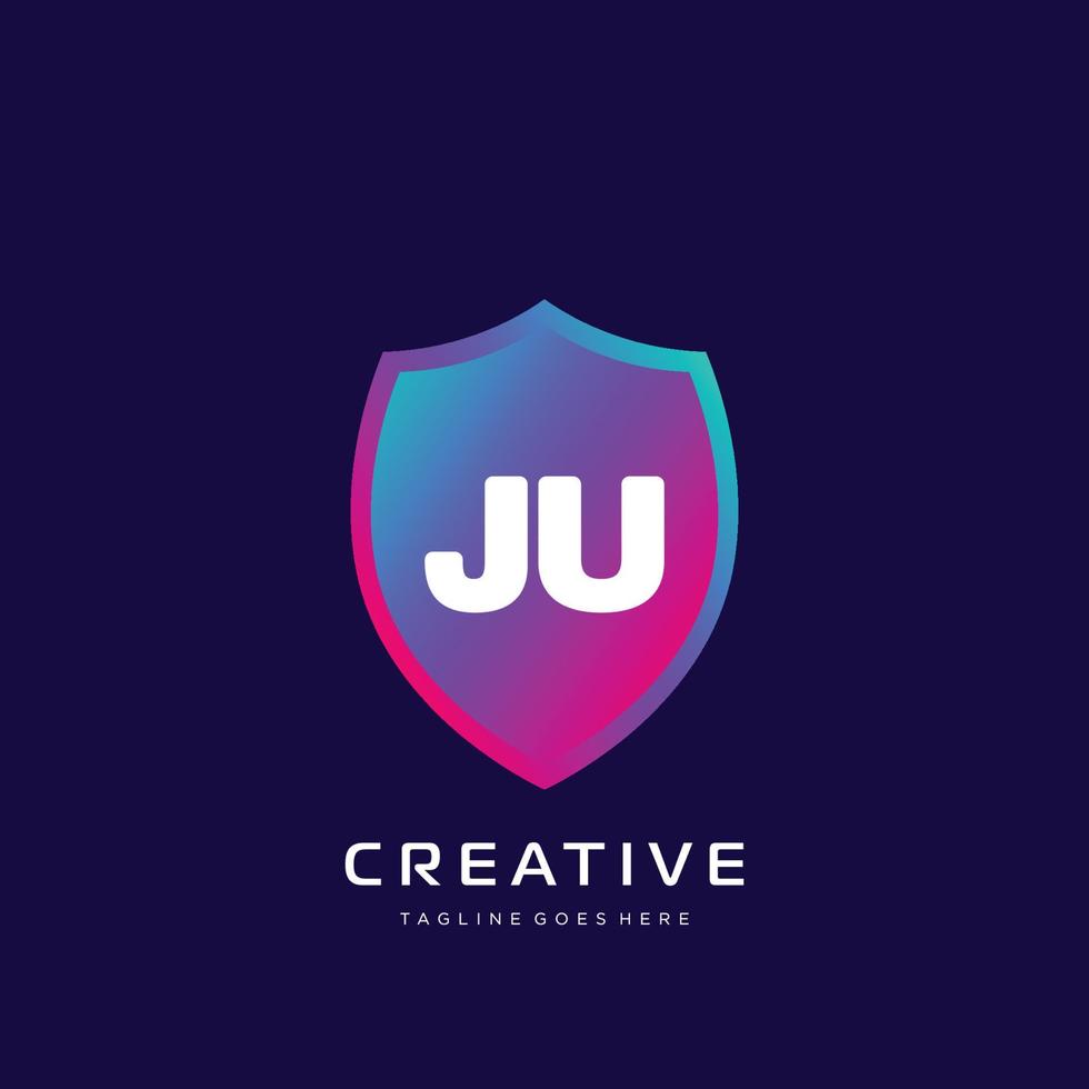 ju initiale logo avec coloré modèle vecteur. vecteur