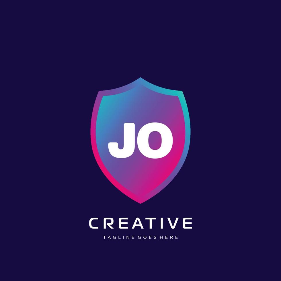 jo initiale logo avec coloré modèle vecteur. vecteur