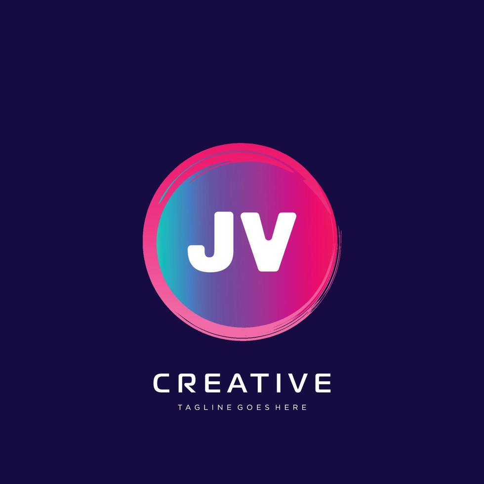 jv initiale logo avec coloré modèle vecteur. vecteur