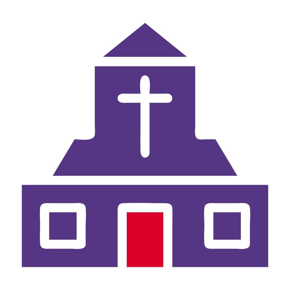 cathédrale icône solide rouge violet style Pâques illustration vecteur élément et symbole parfait.