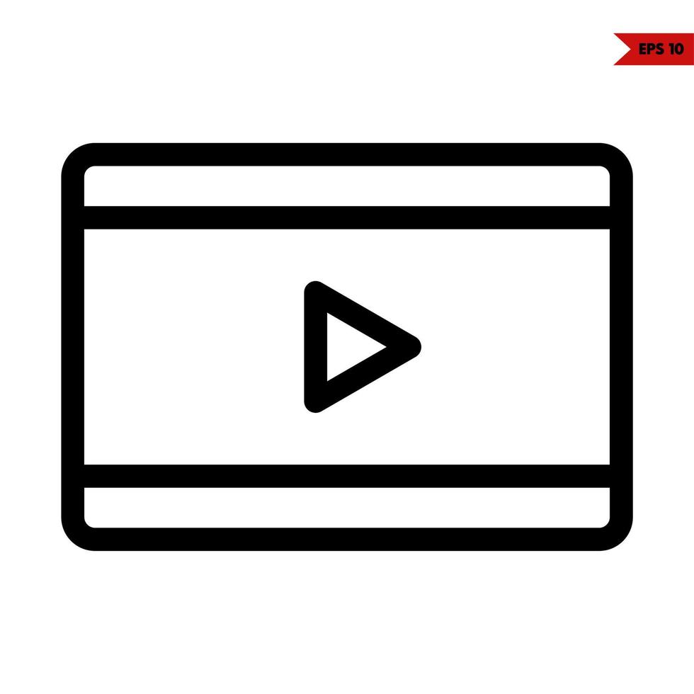 vidéo dans moniteur ligne icône vecteur