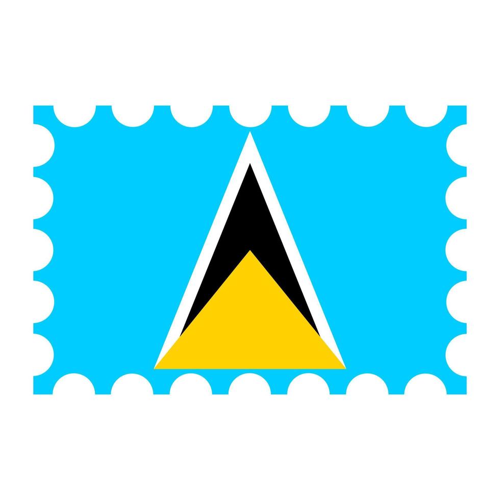 affranchissement timbre avec Saint lucia drapeau. vecteur illustration.