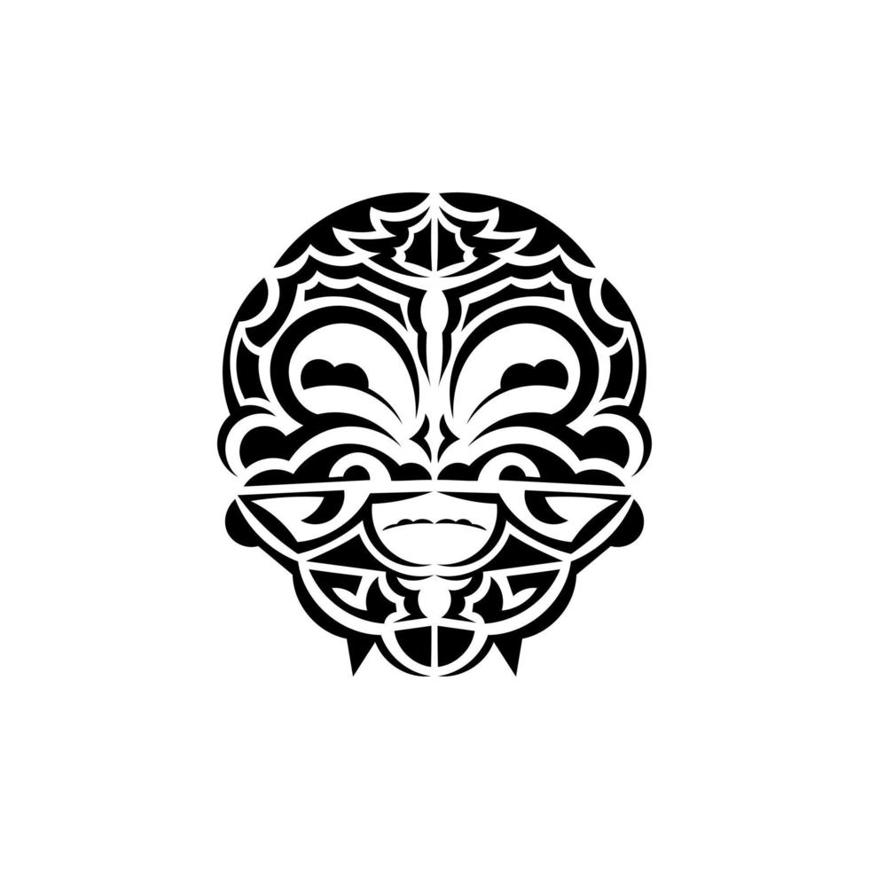 ornemental visages. maori tribal motifs. adapté pour tatouages. isolé sur blanc Contexte. noir ornement, vecteur illustration.