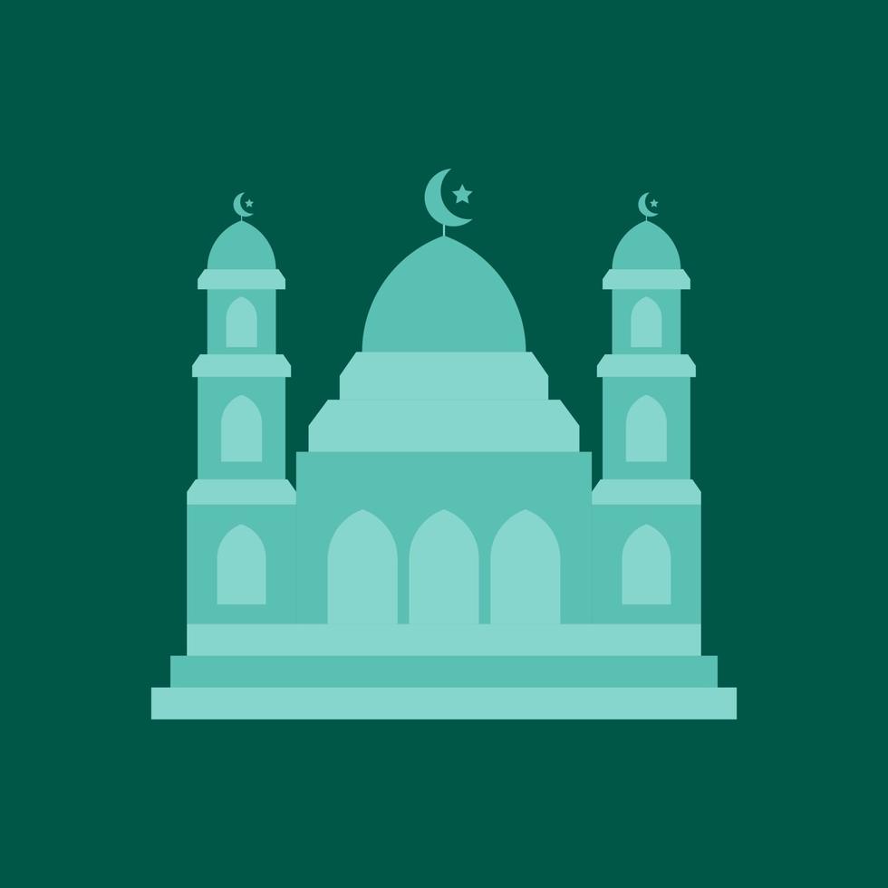 minimaliste plat mosquée conception vecteur