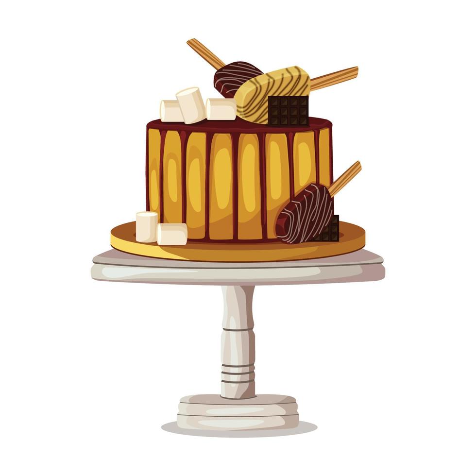 illustration de une délicieux gâteau , pâtisserie, boulangerie boutique, cuisson, sucré des produits vecteur