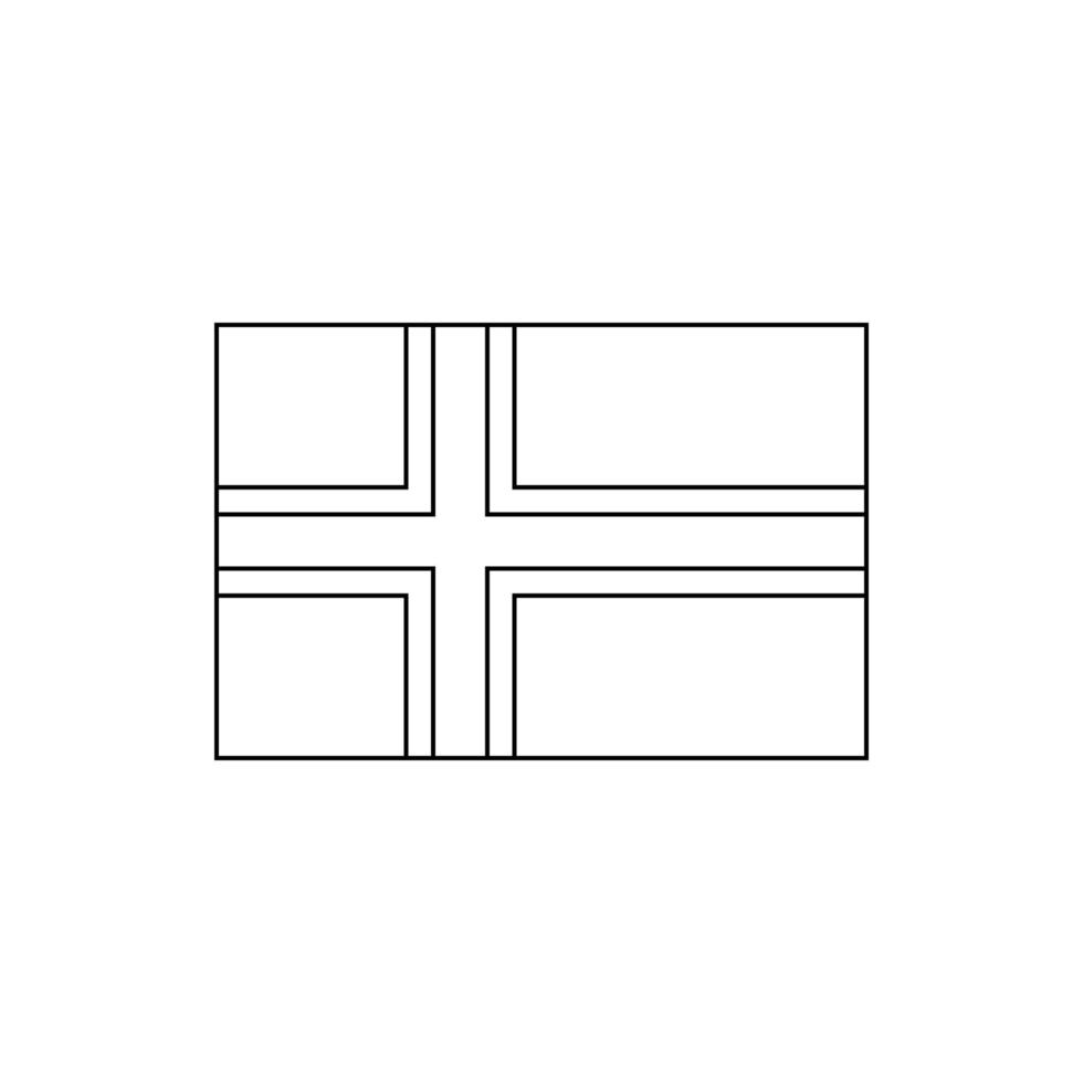 noir contour drapeau de norvège.mince ligne icône vecteur