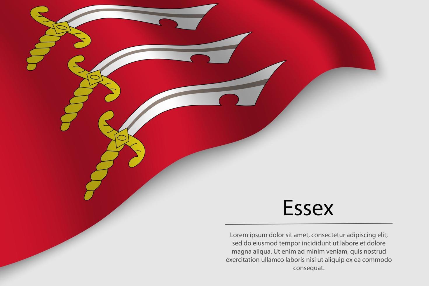 vague drapeau de essex est une comté de Angleterre. bannière ou ruban vecteur