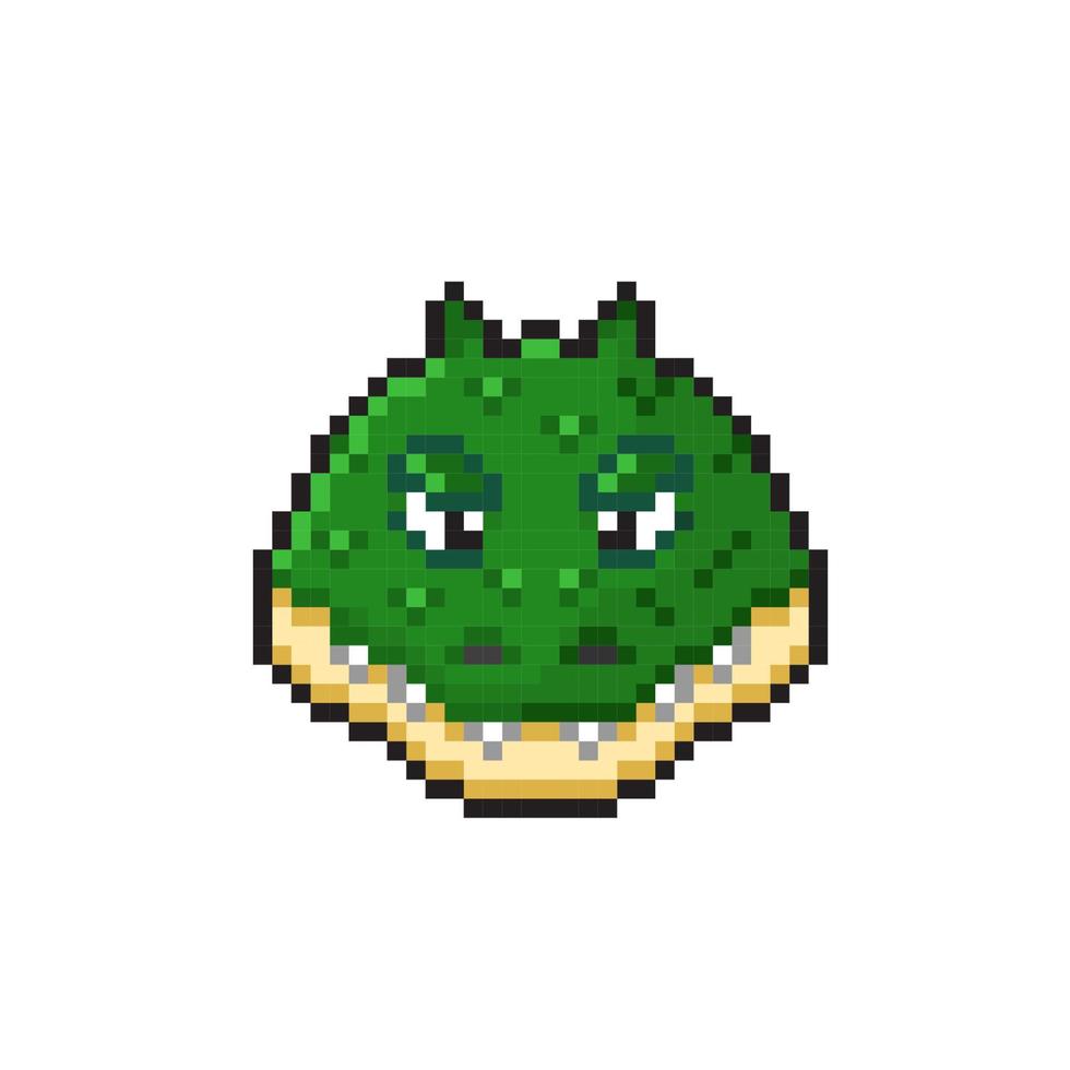 crocodile tête dans pixel art style vecteur