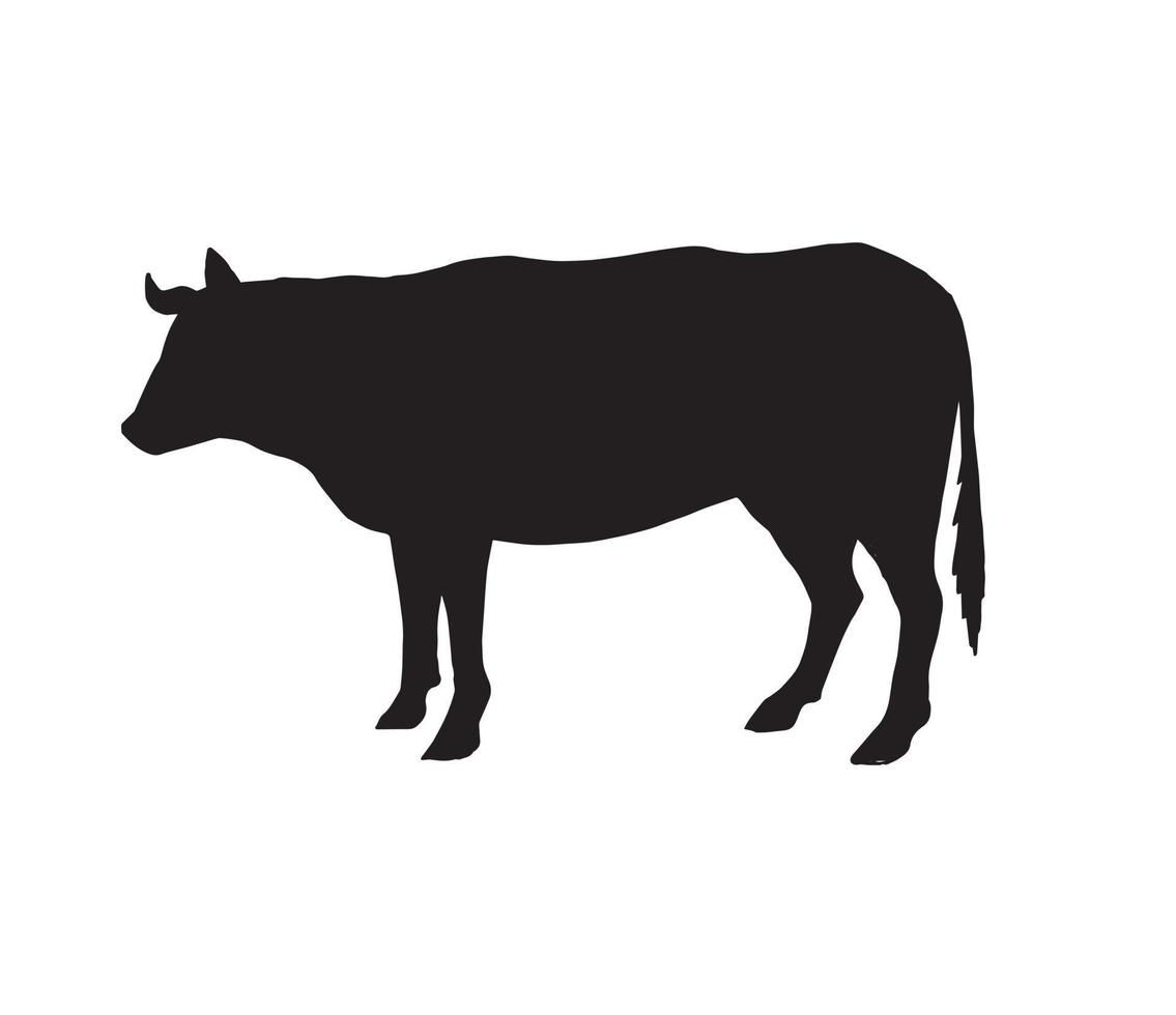 vecteur plat vache silhouette