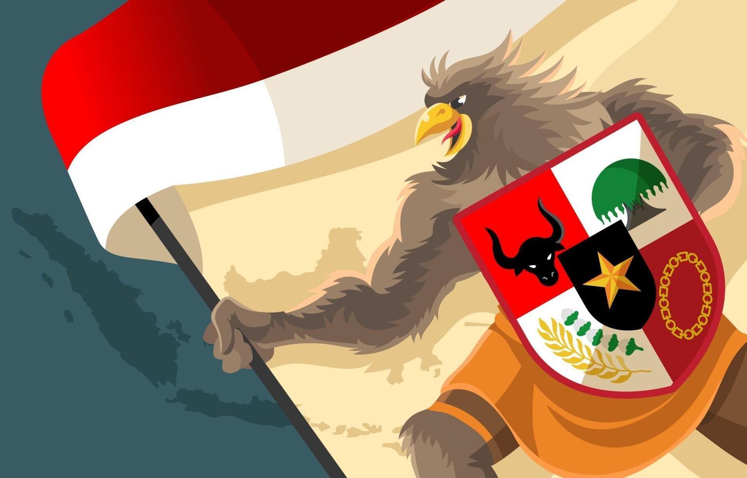 esprit indonésie garuda pour pancasila concept vecteur