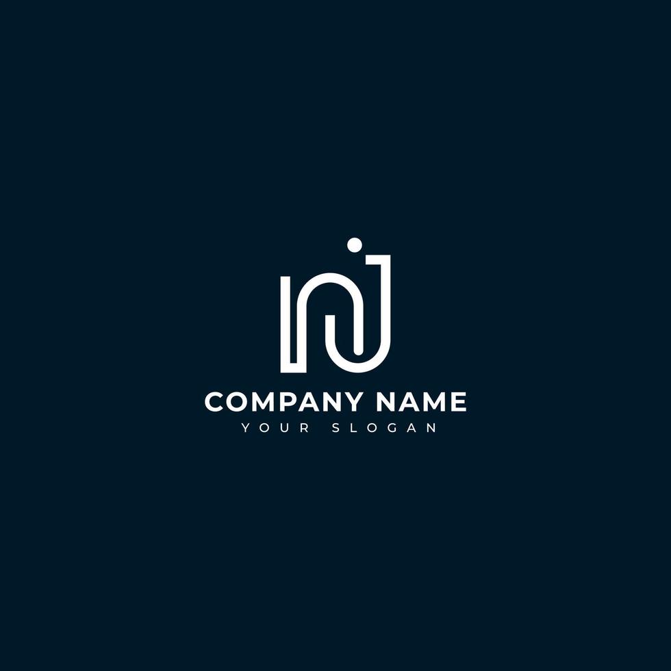 New Jersey initiale Signature logo vecteur conception