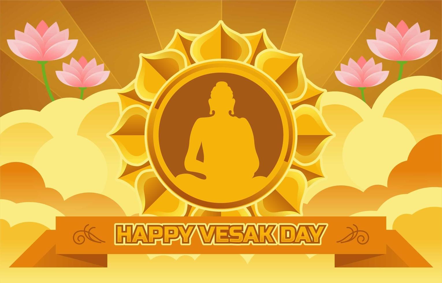 bonne journée de vesak vecteur