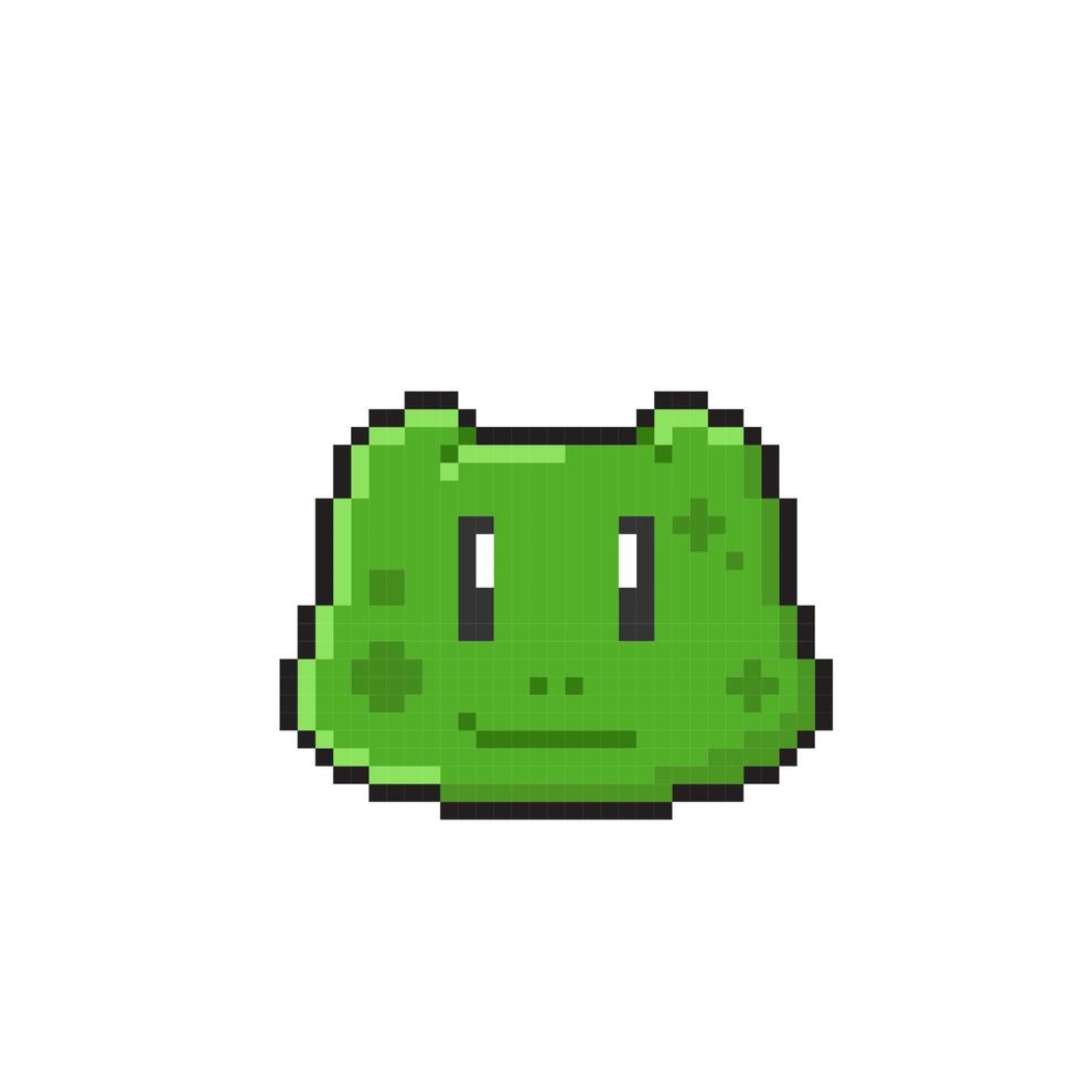 grenouille tête dans pixel art style vecteur