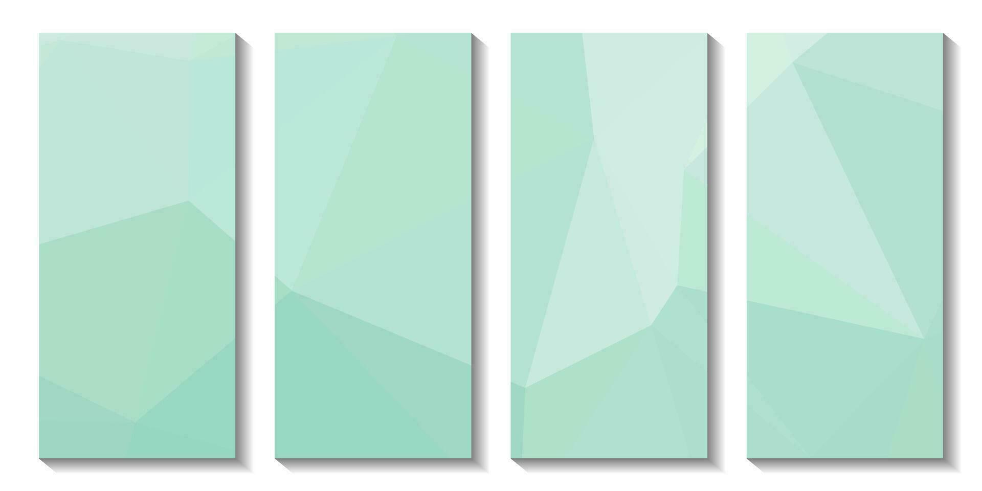 une ensemble de brochures avec vert Contexte avec une Triangle conception. vecteur