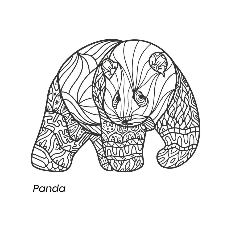 Panda zentangle mandalas vecteur