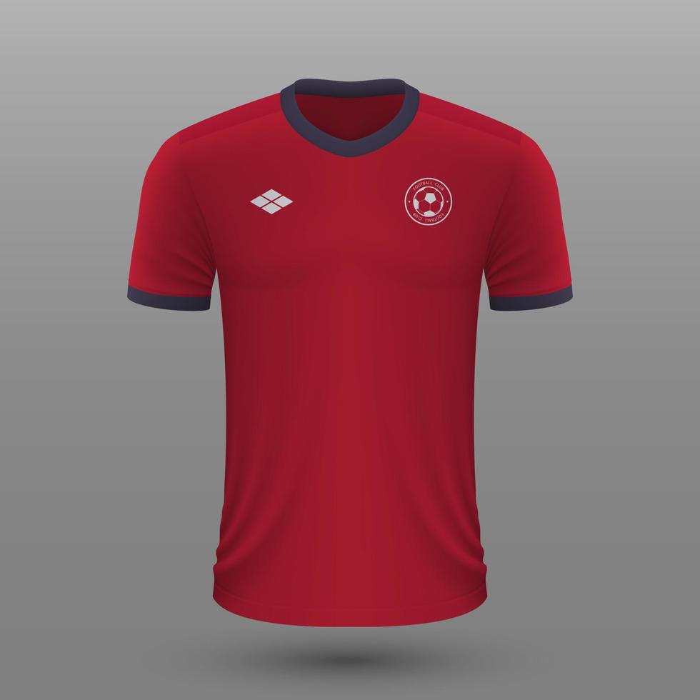 réaliste football chemise , tchèque Accueil Jersey modèle pour Football trousse. vecteur