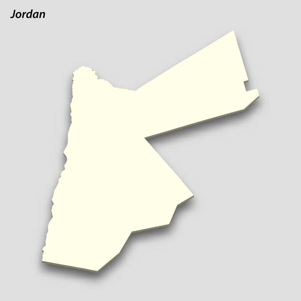 3d isométrique carte de Jordan isolé avec ombre vecteur