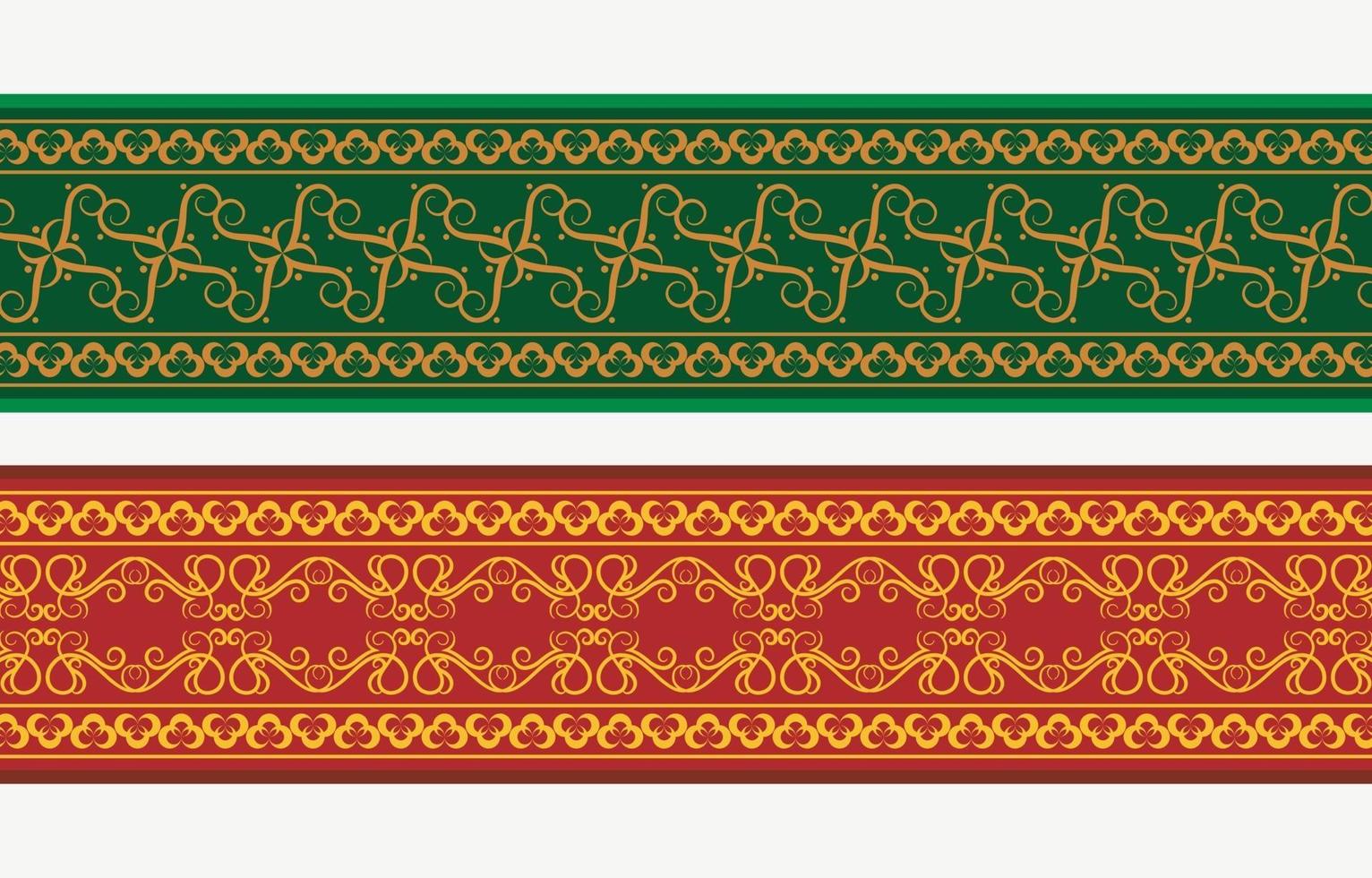 bordure de bannière au henné avec bordure colorée vecteur