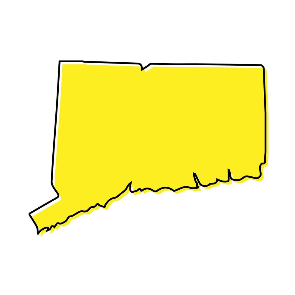 Facile contour carte de Connecticut est une Etat de uni États. s vecteur