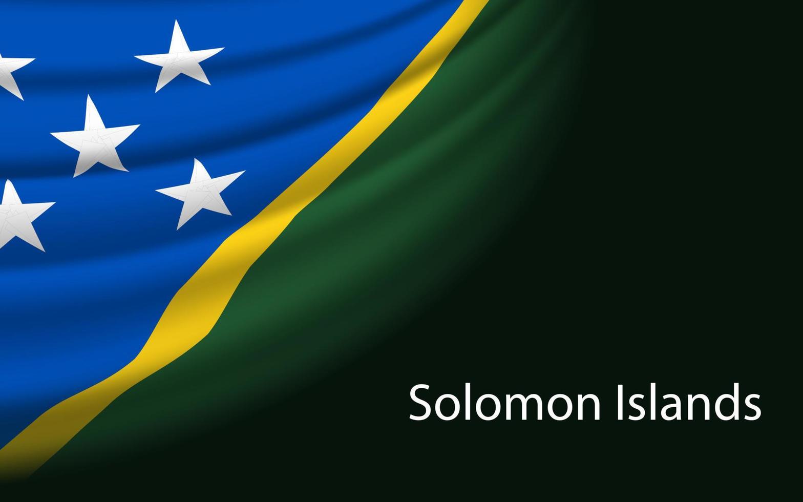 vague drapeau de Salomon îles sur foncé Contexte. vecteur