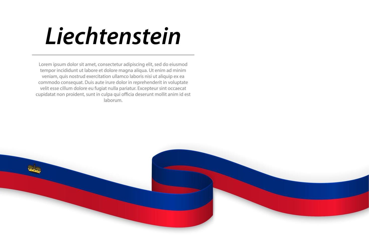 agitant ruban ou bannière avec drapeau de liechtenstein. modèle pour vecteur