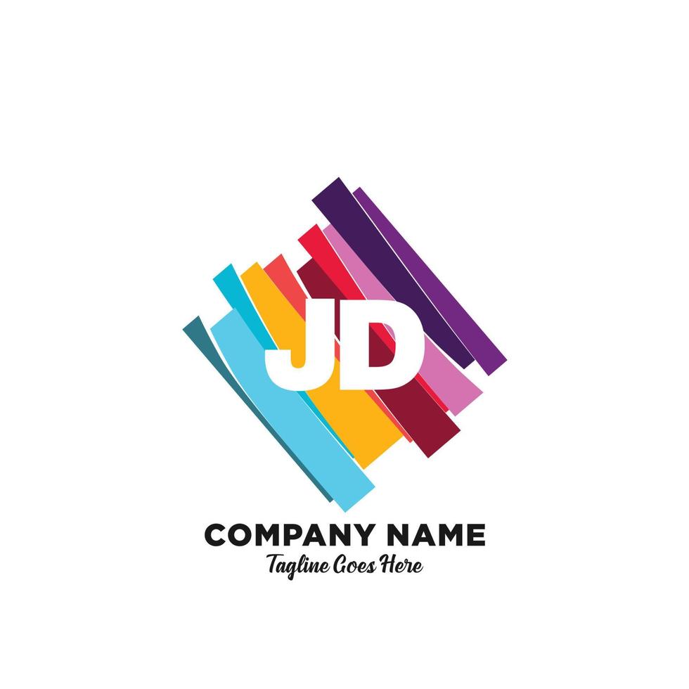 jd initiale logo avec coloré modèle vecteur