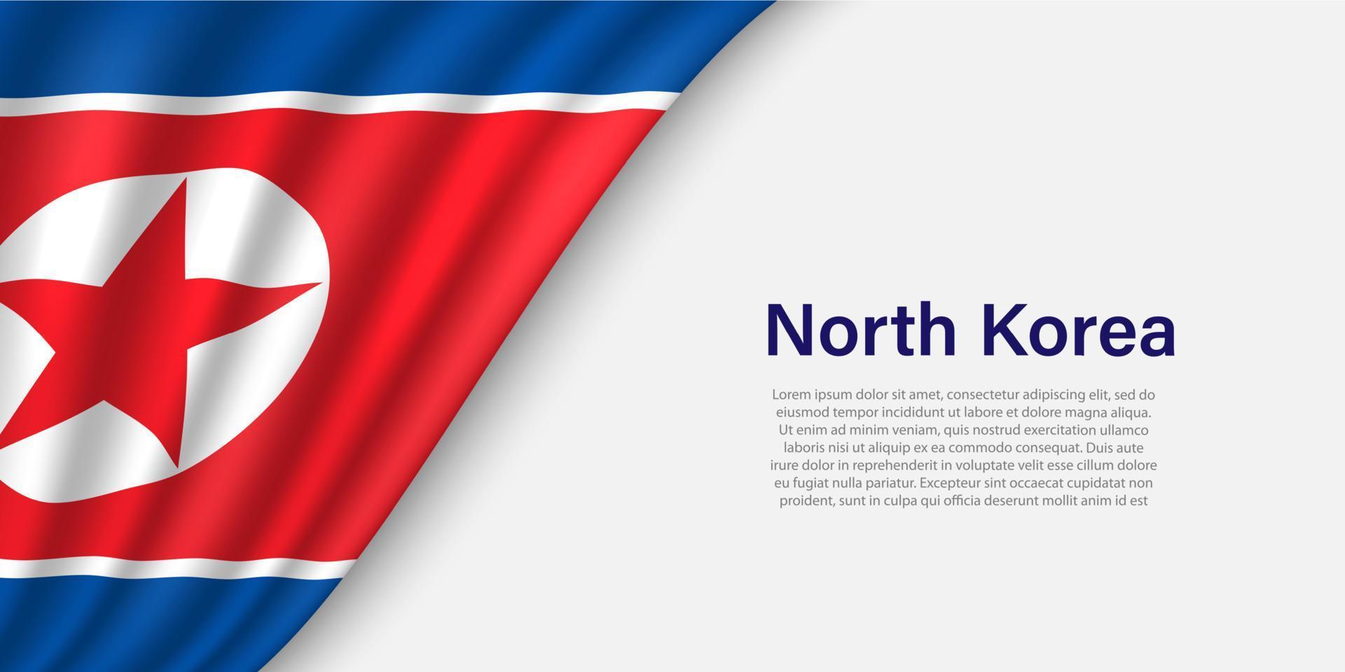 vague drapeau de Nord Corée sur blanc Contexte. vecteur