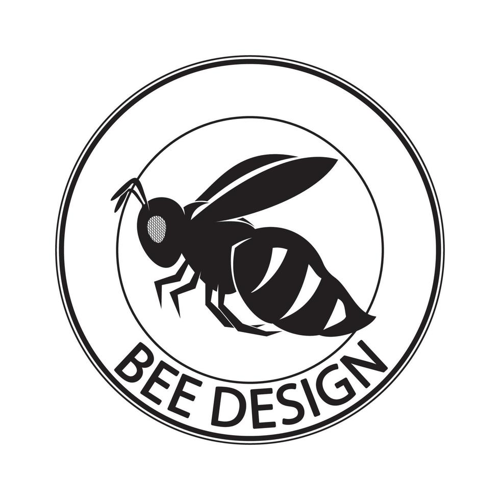 icône de conception d'illustrations de logo d'abeille vecteur