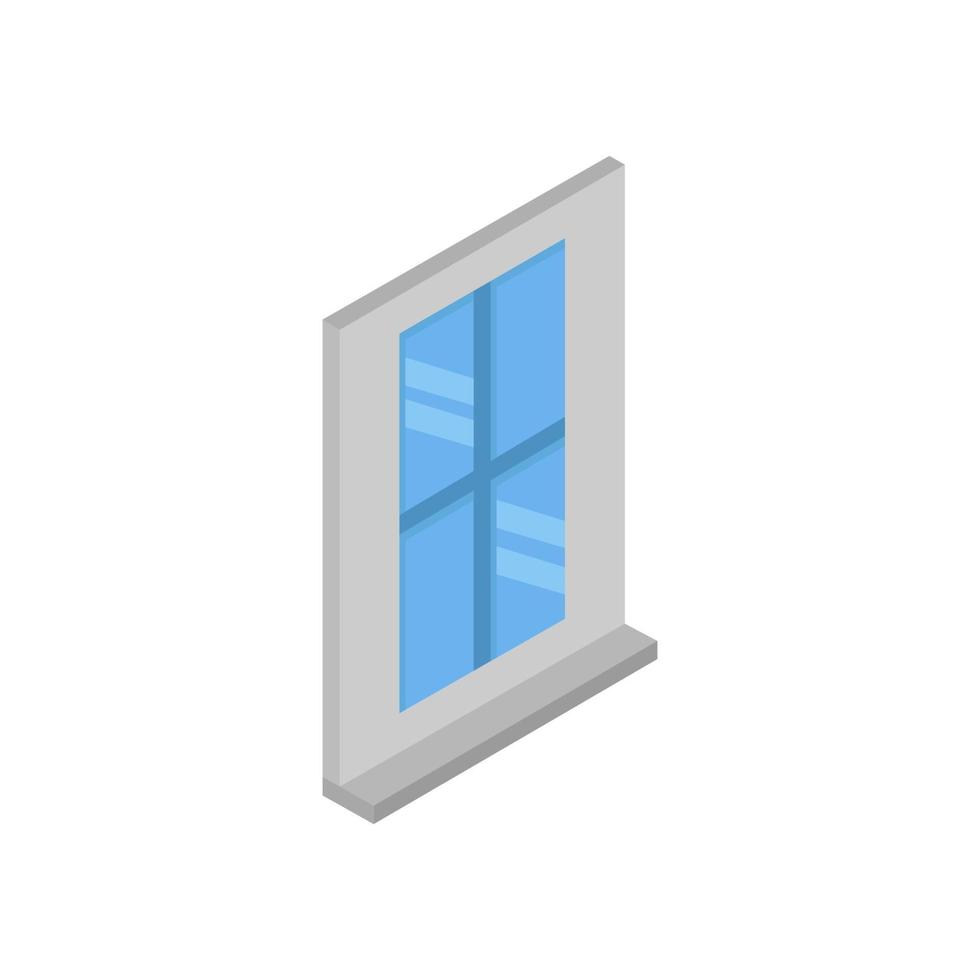 fenêtre isométrique sur fond blanc vecteur