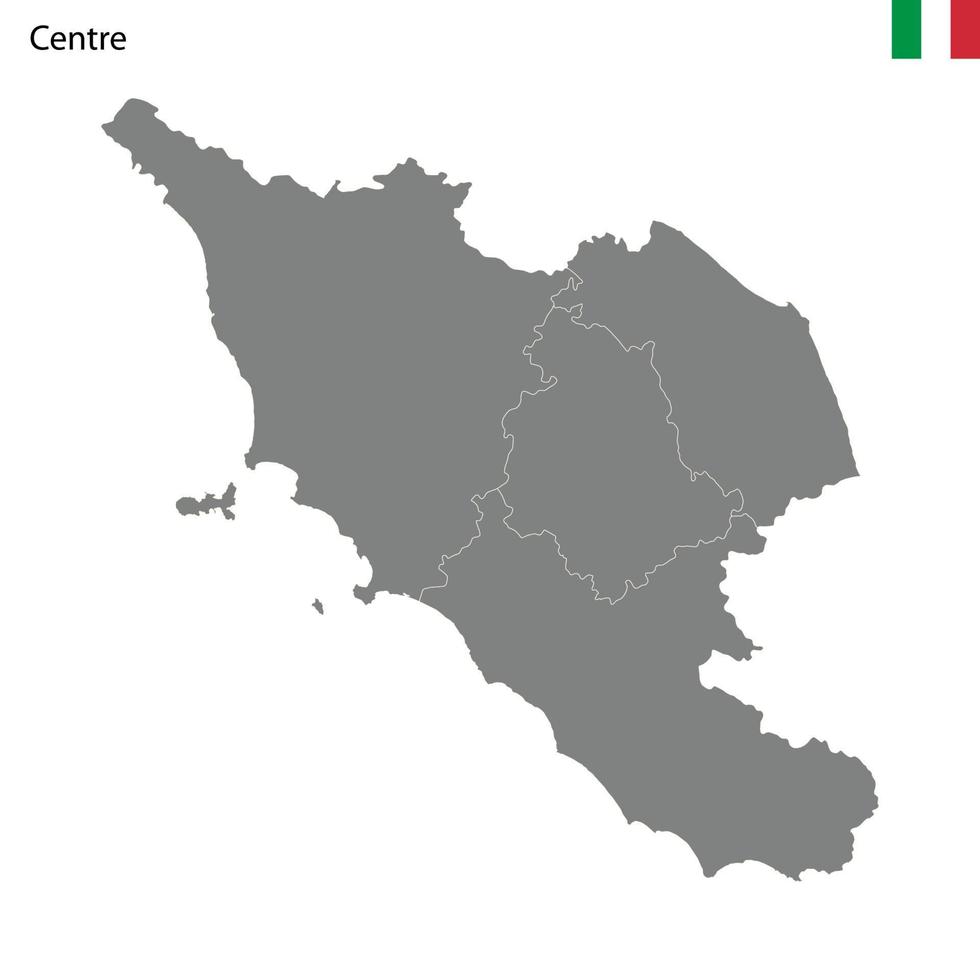 haute qualité carte central Région de Italie, avec les frontières vecteur