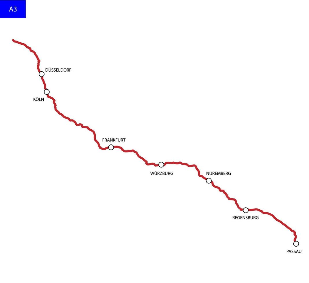 route carte de Allemagne vecteur