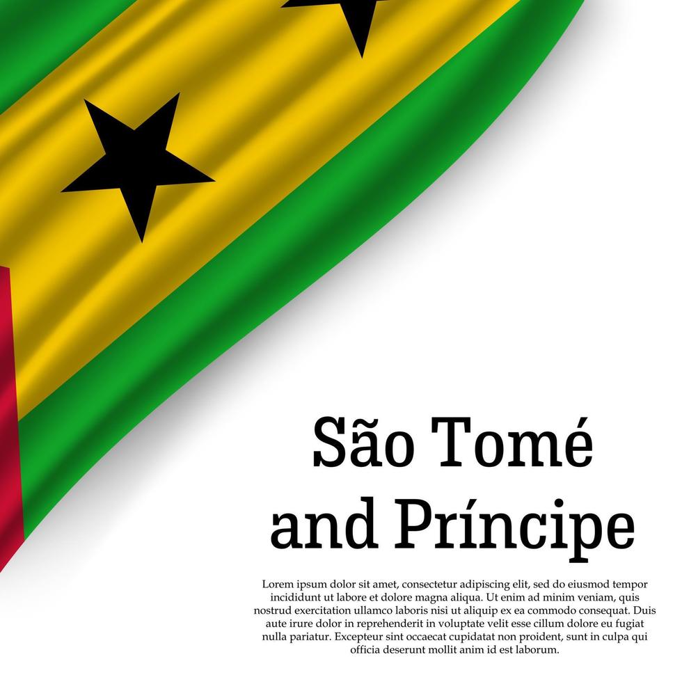 agitant drapeau de sao tome et principe vecteur