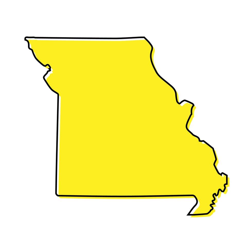 Facile contour carte de Missouri est une Etat de uni États. style vecteur