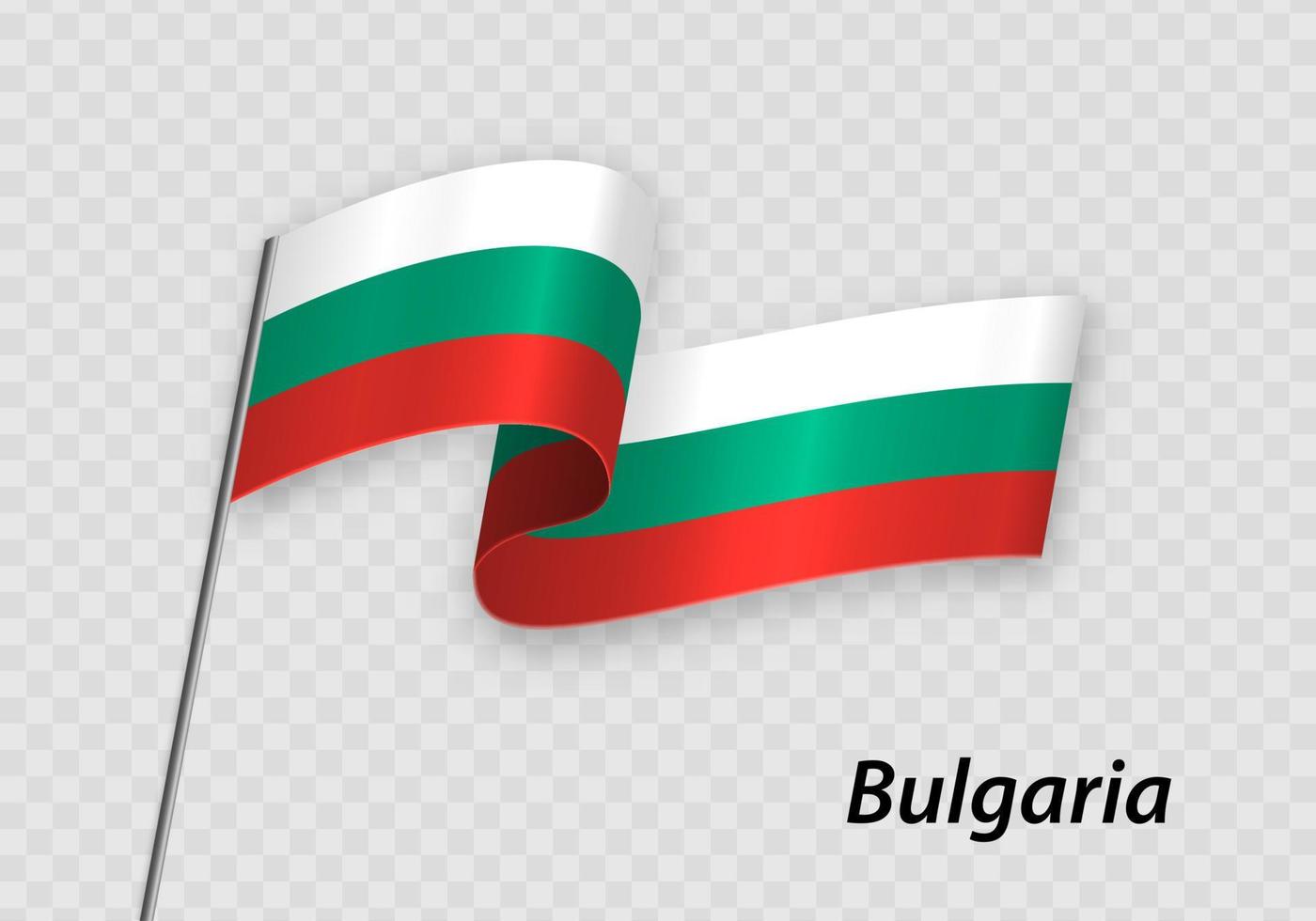 agitant drapeau de Bulgarie sur mât de drapeau. modèle pour indépendance journée vecteur