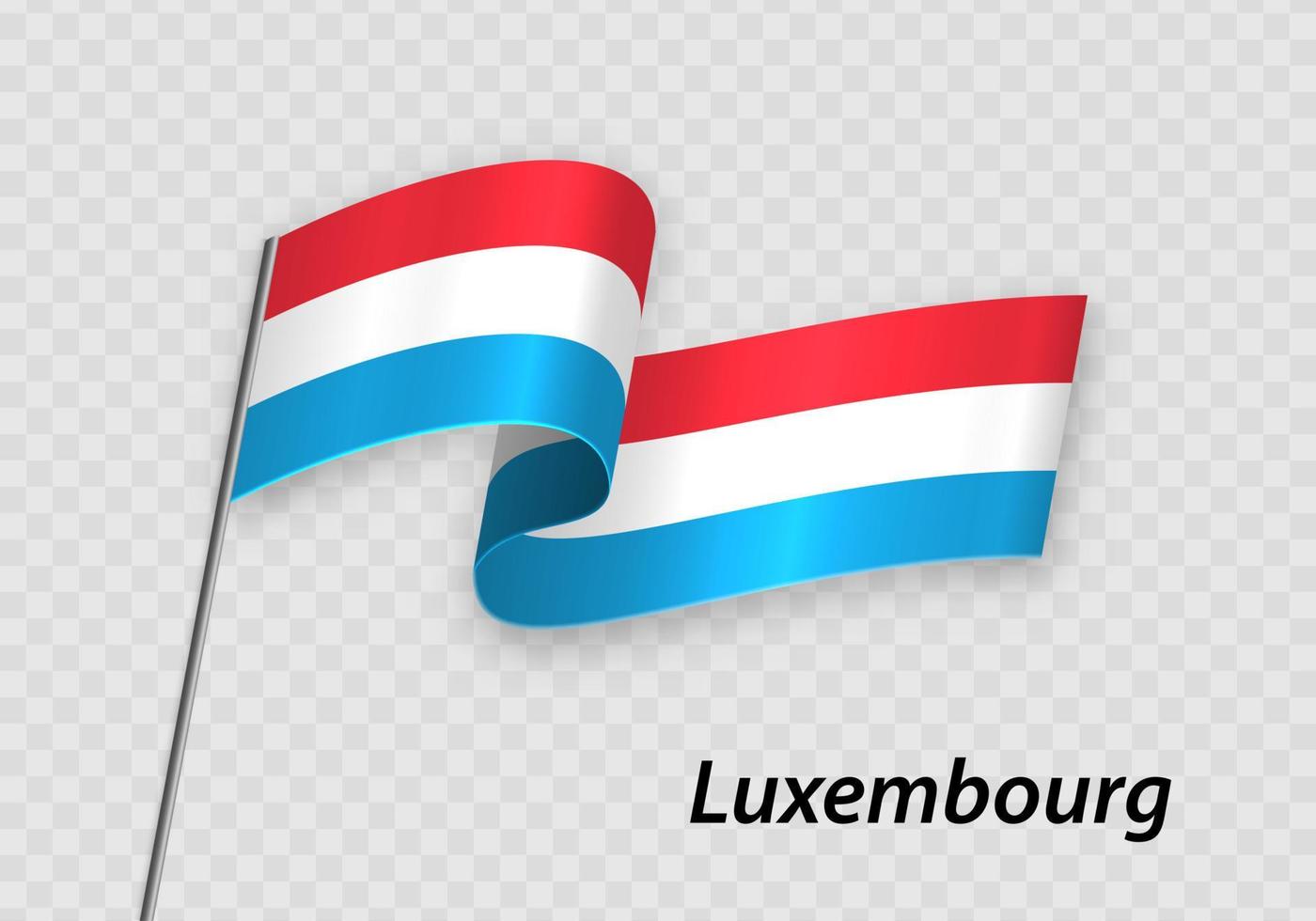 agitant drapeau de Luxembourg sur mât de drapeau. modèle pour indépendance journée vecteur