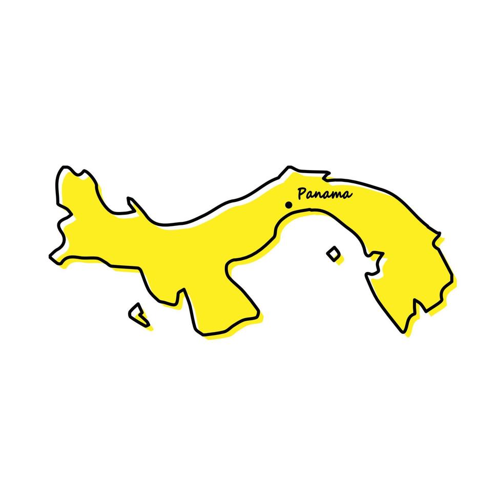 Facile contour carte de Panama avec Capitale emplacement vecteur