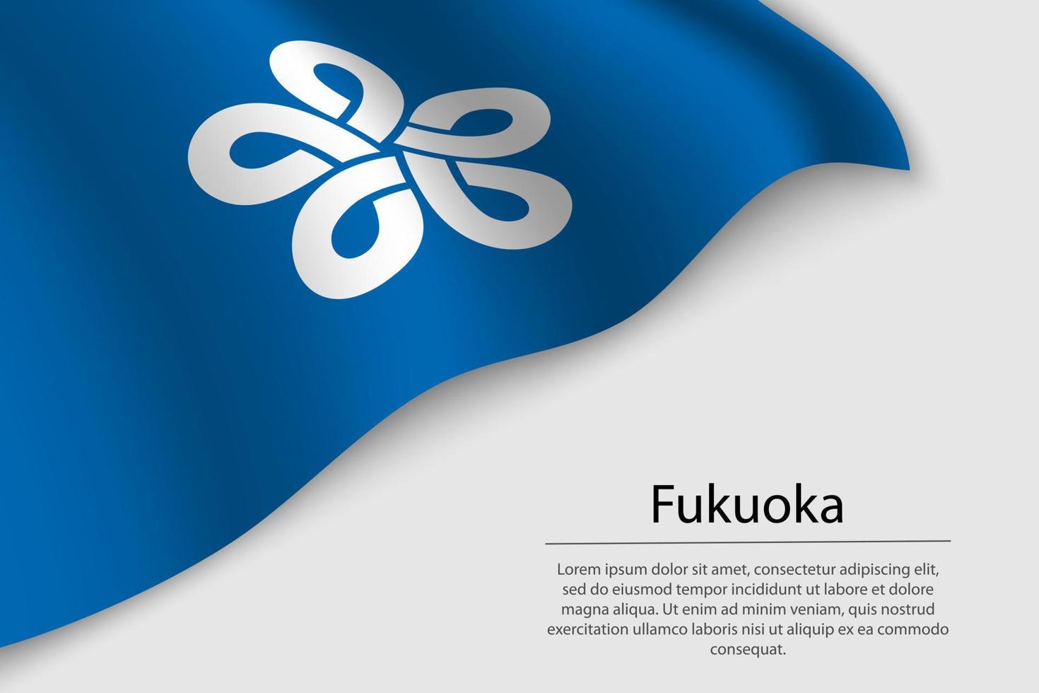 vague drapeau de fukuoka est une Région de Japon vecteur