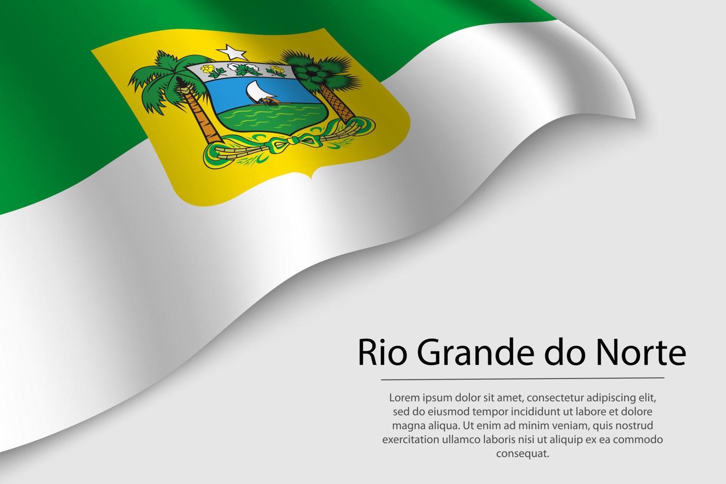 vague drapeau de Rio grande faire Norte est une Etat de brazi vecteur