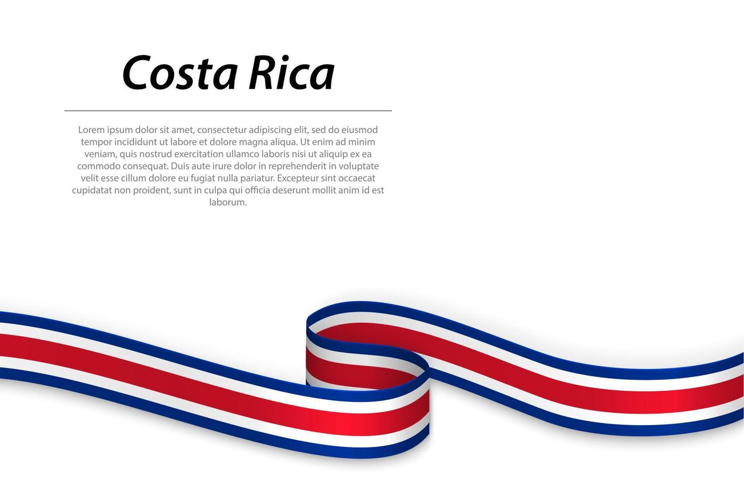 agitant un ruban ou une bannière avec le drapeau du costa rica vecteur