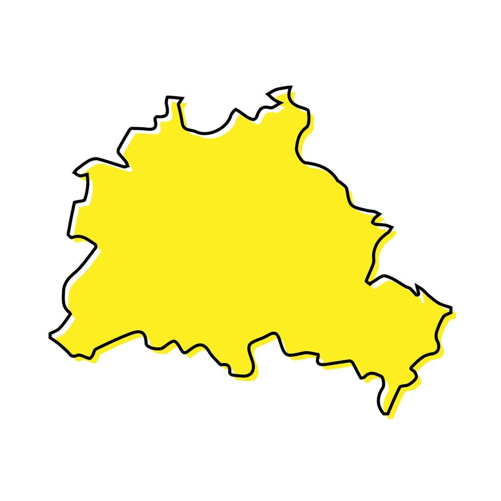 Facile contour carte de Berlin est une Etat de Allemagne vecteur