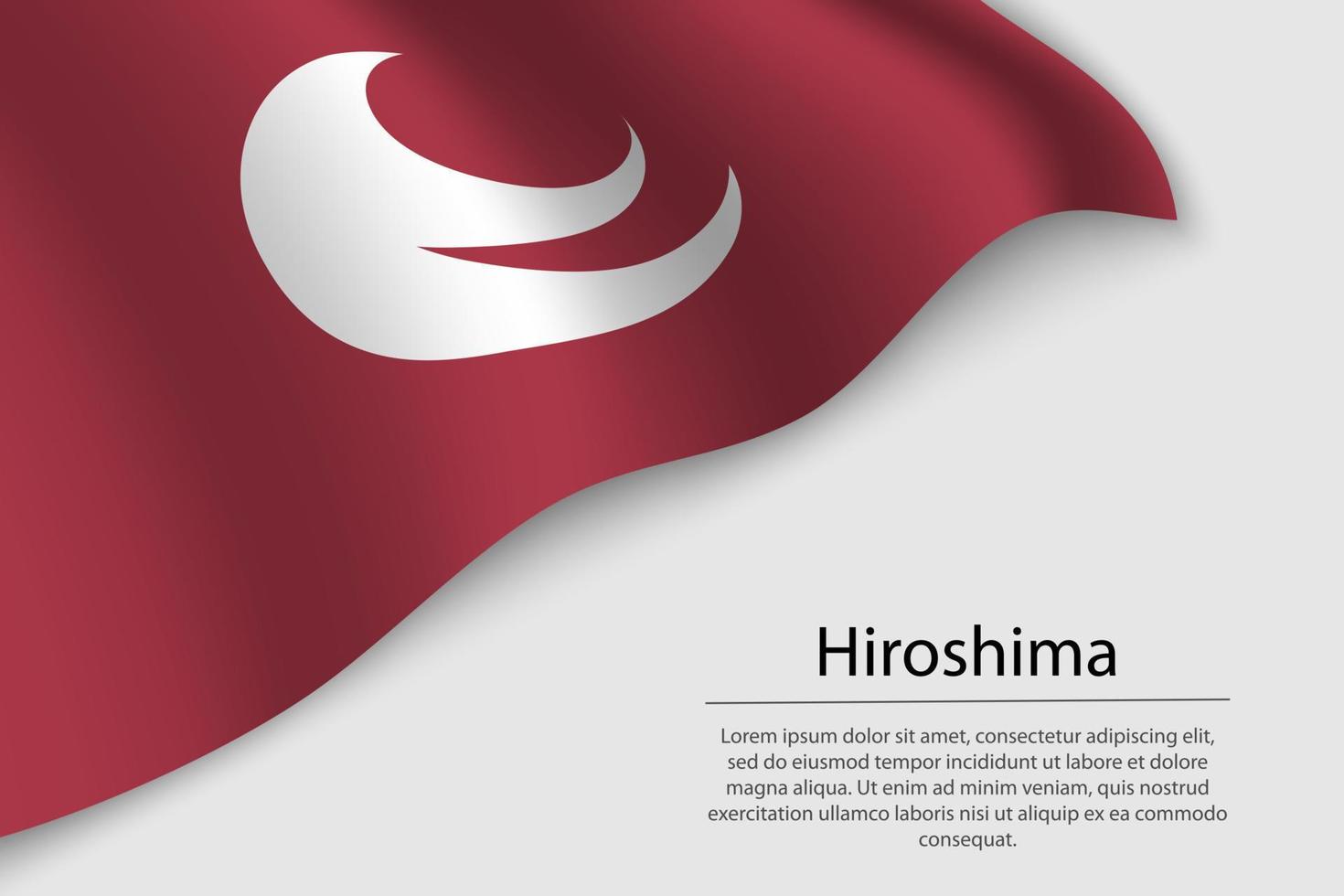 vague drapeau de Hiroshima est une Région de Japon vecteur