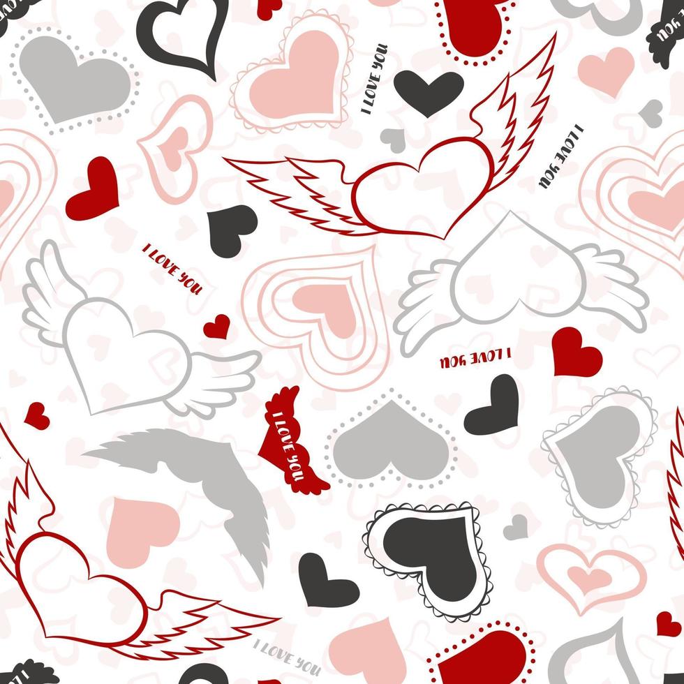 collection doodle coeur. collection d'autocollants romantiques. croquis simples de thème d'amour pour la conception Web ou les produits imprimés. vecteur